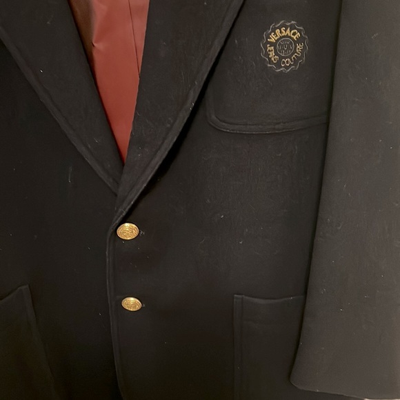 Vintage Versace Jeans Couture Navy Men Coat Blazer size 40 - Picture 2 of 9